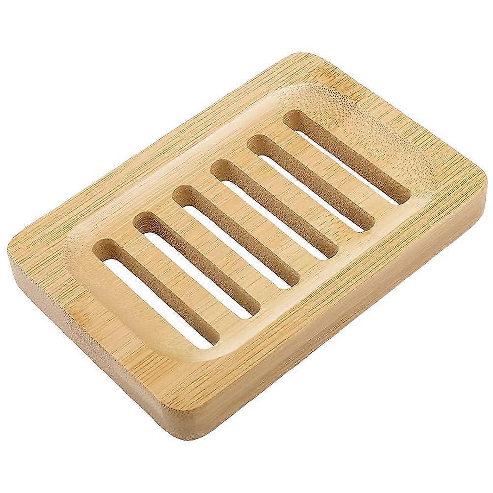 Bamboo Soap Dish for Bathroom and Kitchen with Quick Drainage Design Keeps Soap Dry