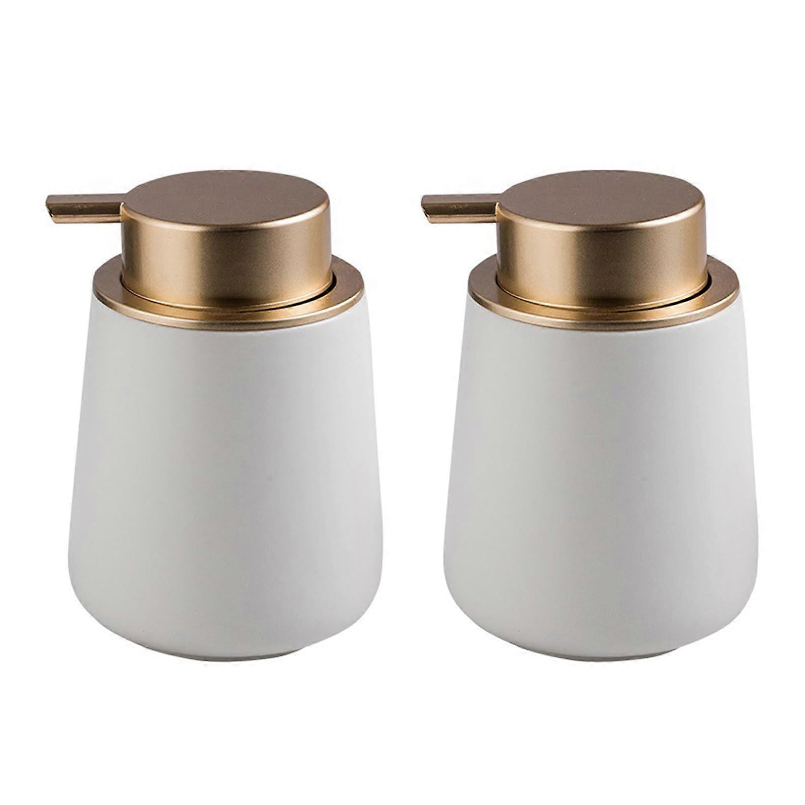 Ceramic Soap and Lotion Dispenser Set with Elegant Design and RustResistant Pump for Bathroom