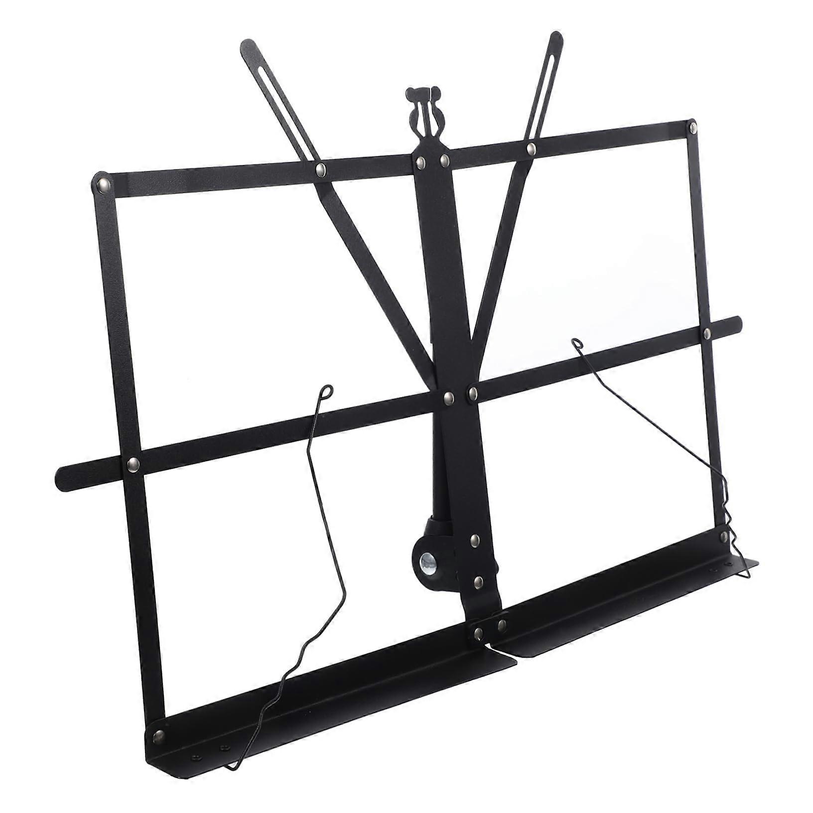 Adjustable Foldable Music Stand with Tablet Holder for Desktop and Outdoor Use, Iron Construction