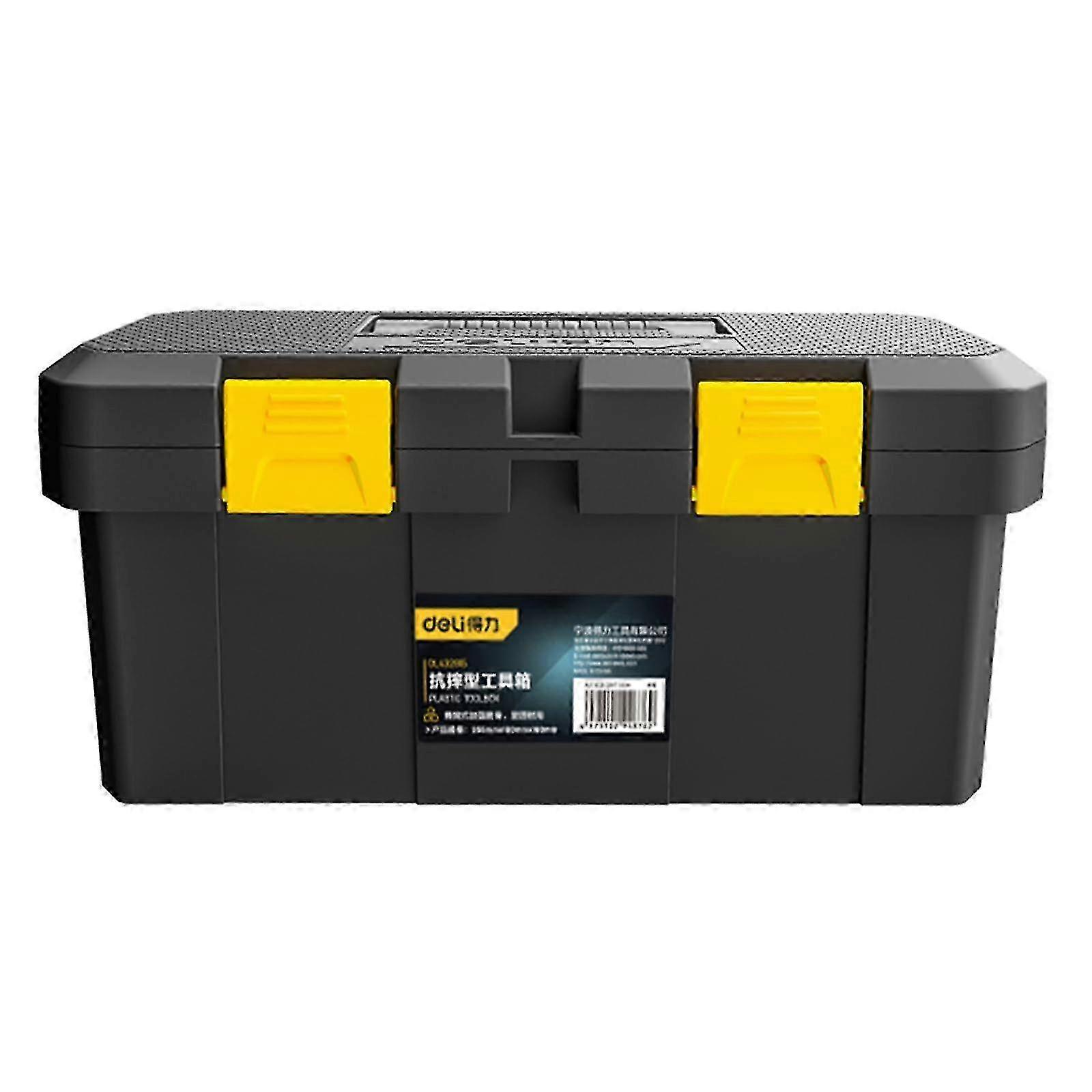 Tool Box, with Removable Tray and Dual Lock Secured, Plastic for Tools & Crafts Storage