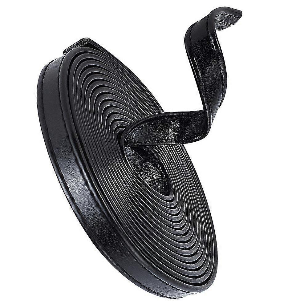 118 Inches Double Sided PU Leather Strap String for Making Bag Strap Crafts Belt (Black)