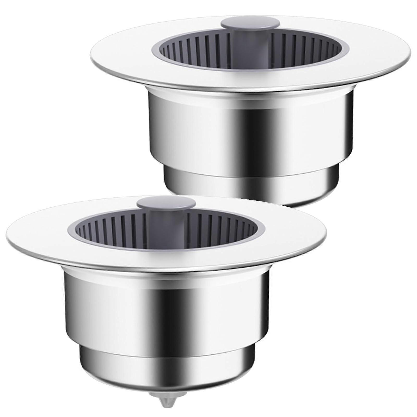 2 Pack 3 in 1 Kitchen Sink Strainer Stopper, AntiClog Basket, LeakProof Odor Blocking Plug (ABS)