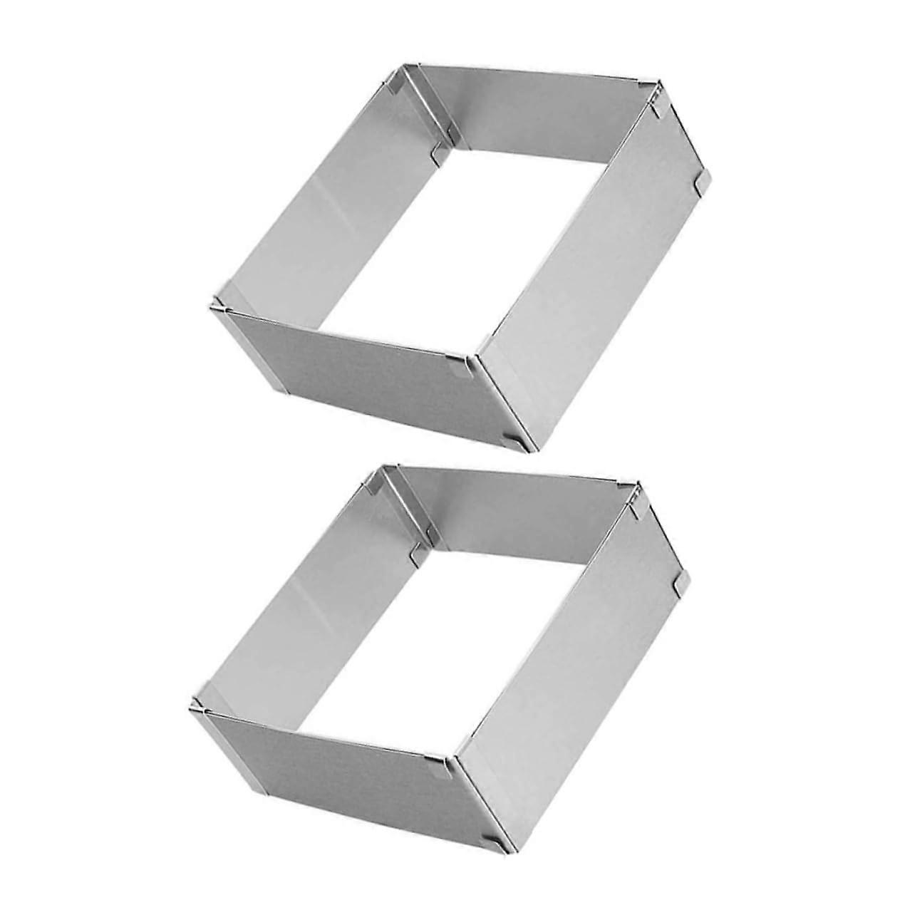 2Pcs Adjustable Stainless Steel Cake Mold Set with Non Stick Surface for Baking and Dessert Making