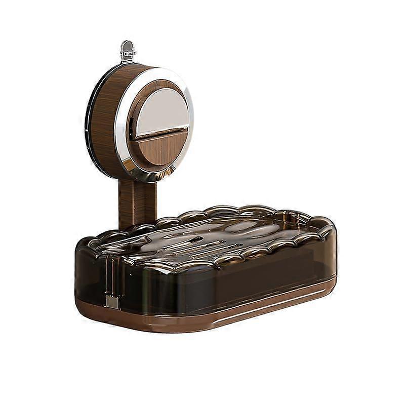 Soap Dish Wall Mounted with Suction Cup, NoDrill Quick Drain Holder for Bathroom Shower, 2Pack