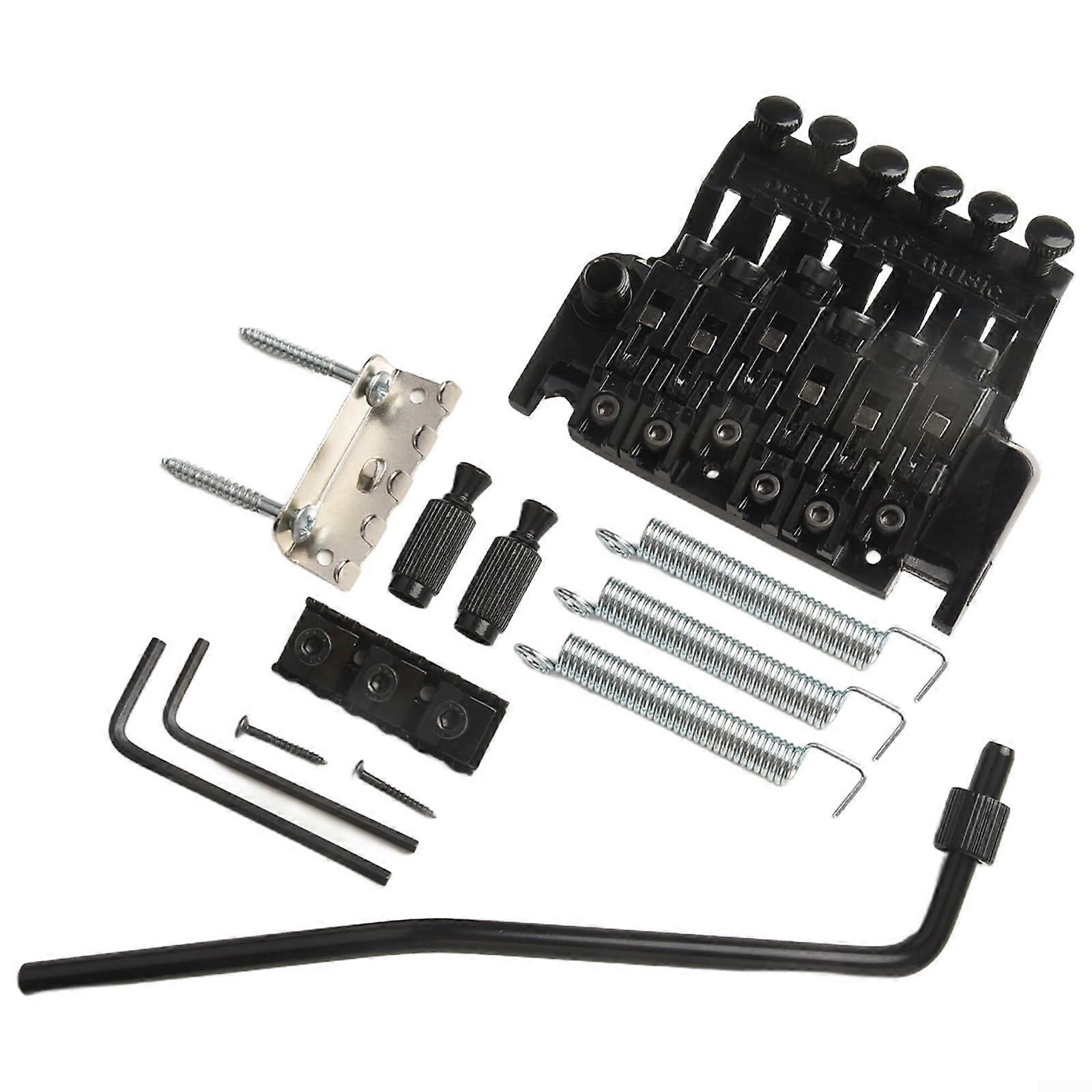 Tremolo Bridge Black Double Locking Kit for Electric Guitar Stable Tuning Replacement
