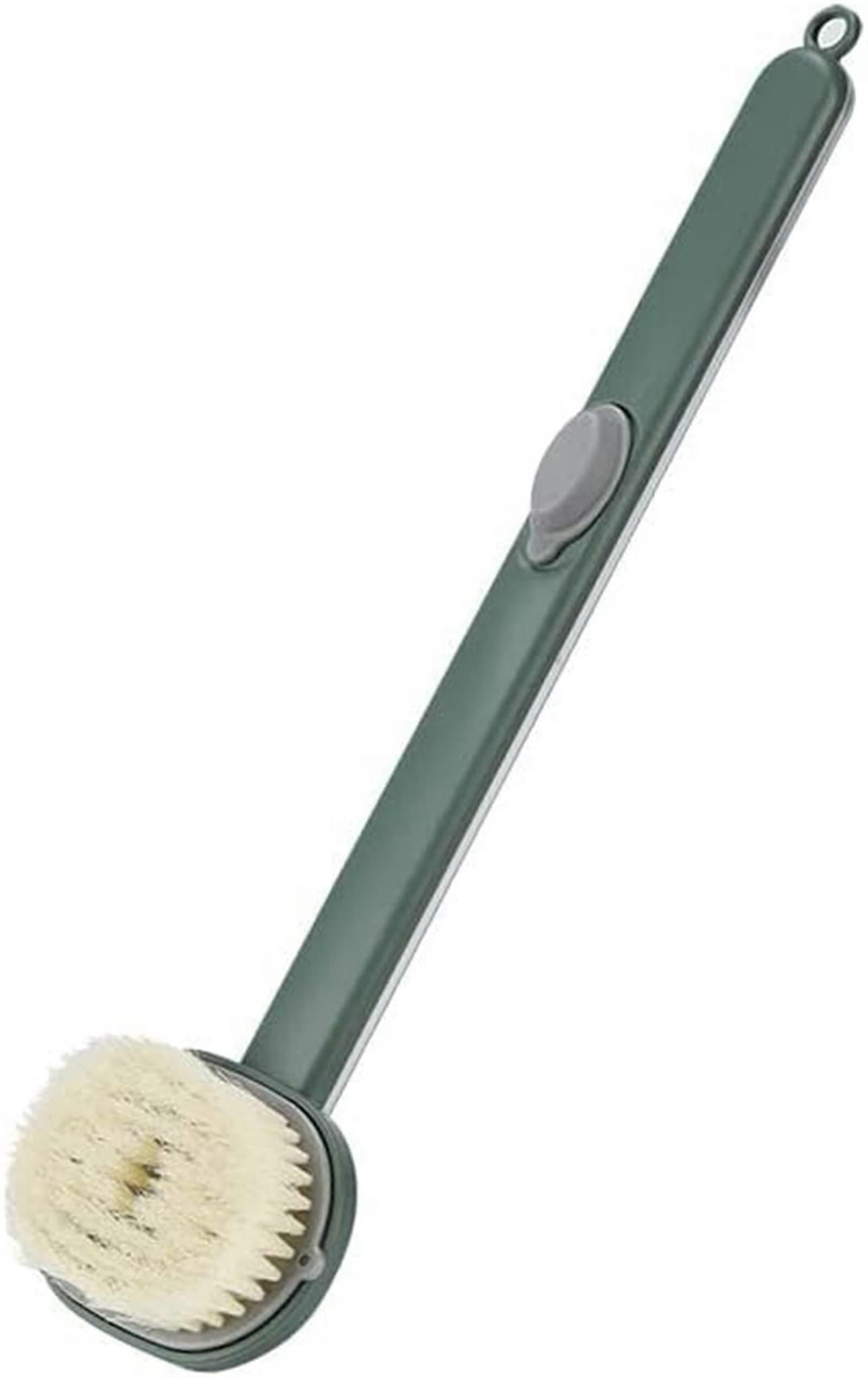 Long Handle Bath Brush with Gel Dispenser, Soft Back Scrubber for Shower, Quick Drying, Green