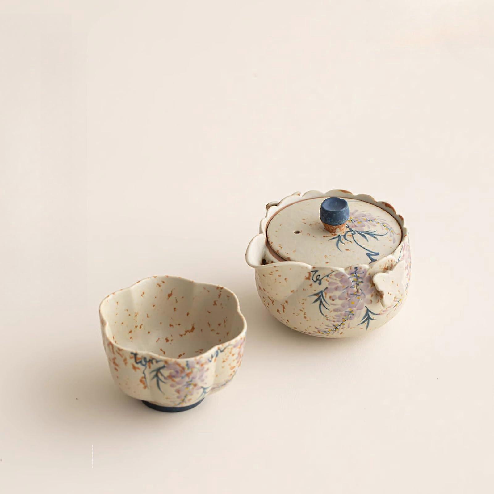 Kungfu Tea Set Jingdezhen with Cup, Handmade Chinese Ceramic Teapot 150ml for Authentic Brewing