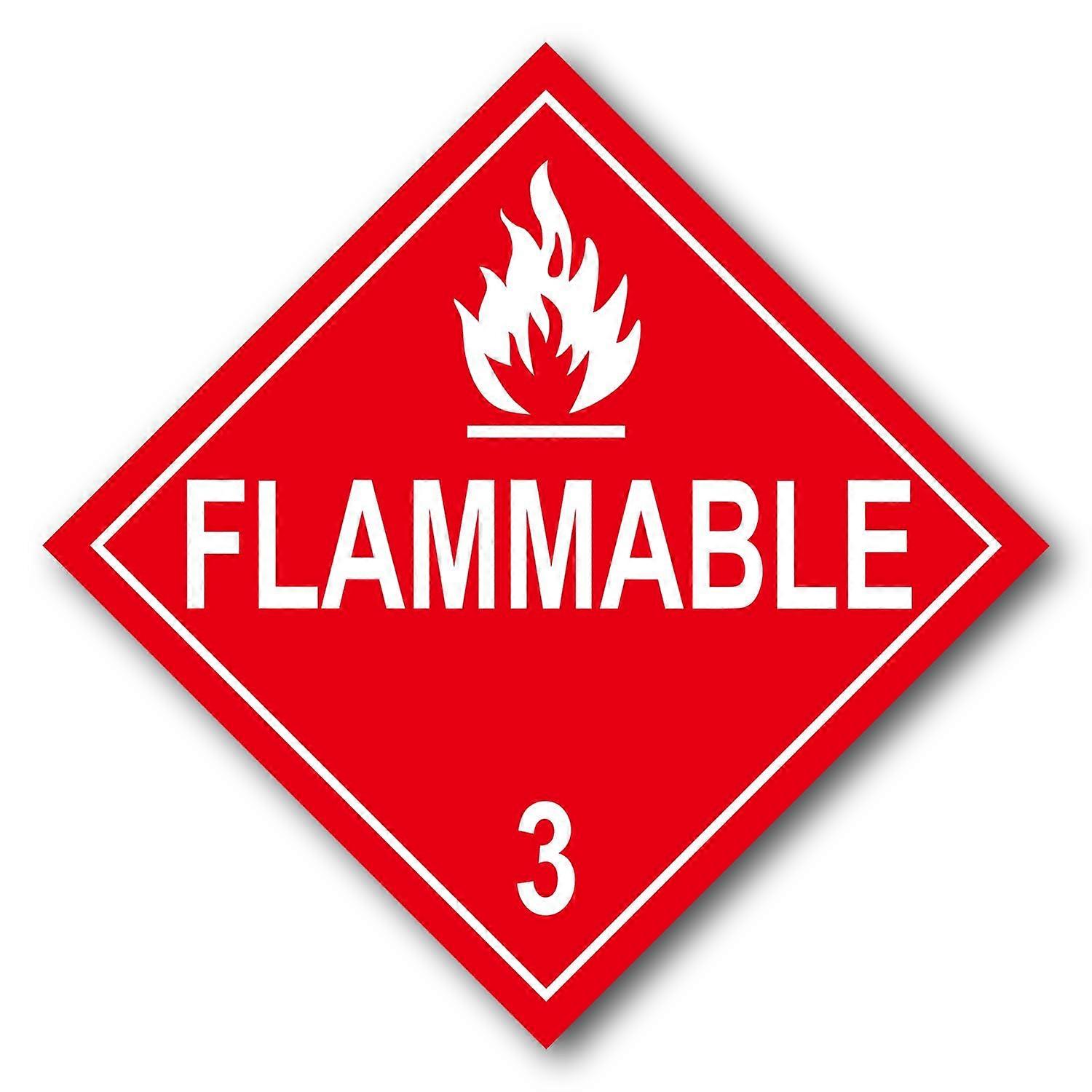 DOT Flammable Liquid Placard Class 3 Adhesive Vinyl 25 Pack UV Protected DOT Compliant Labels