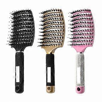 Detangling Hair Brush Set, Curved Design with 3 Packs of 9.8" Brushes for Men and Women, Suitable for Wet and Dry Use
