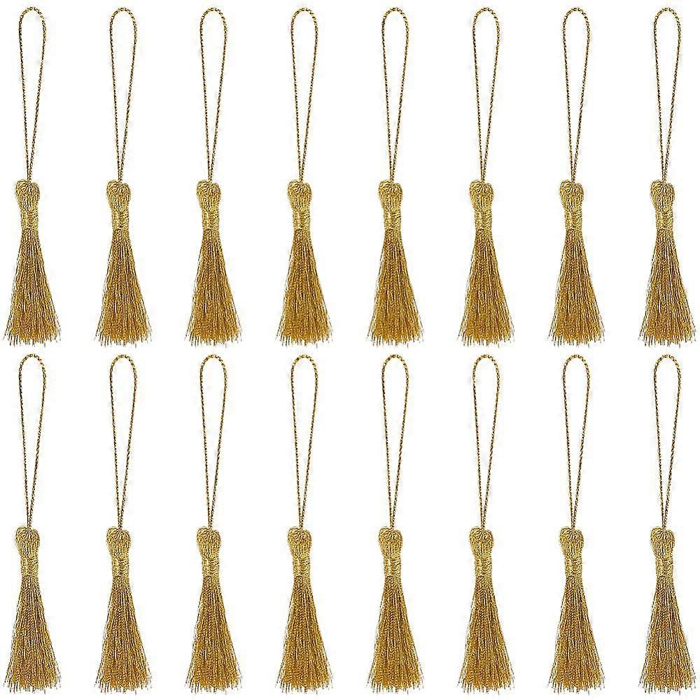 60pcs Polyester Tassel Pendant Decorations Dark Khaki 90mm