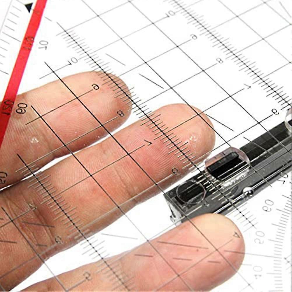 30CM Drawing Triangle Ruler Multi-Function Drawing Design Ruler with Handle Protractor Measurement Ruler