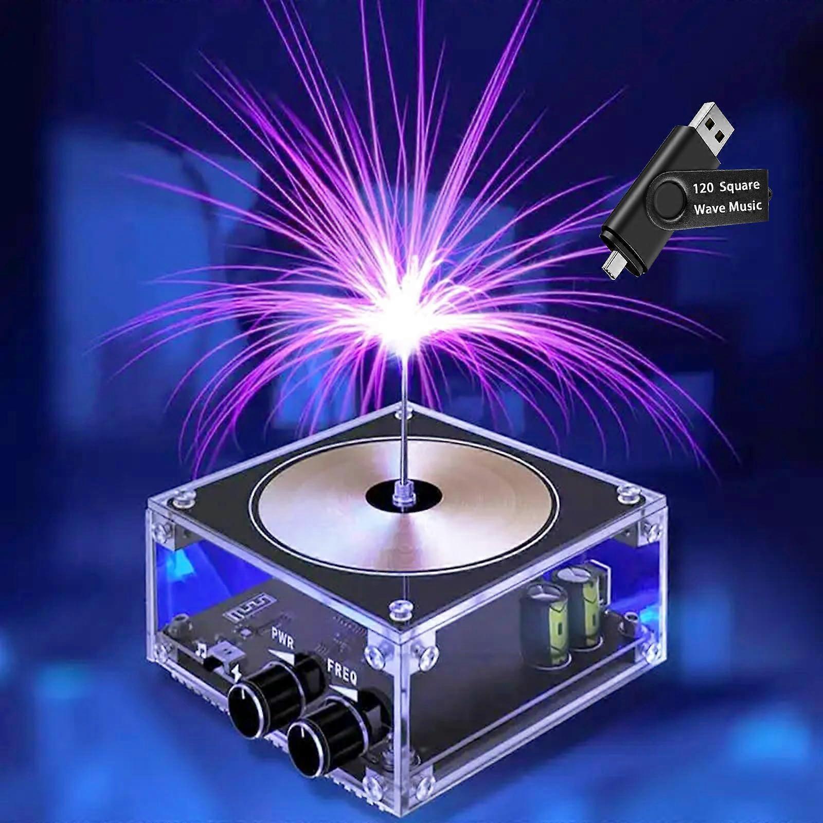 Coil Bluetooth Speaker with Touchable Lightning Display, Plasma Arc Generator Science Toy