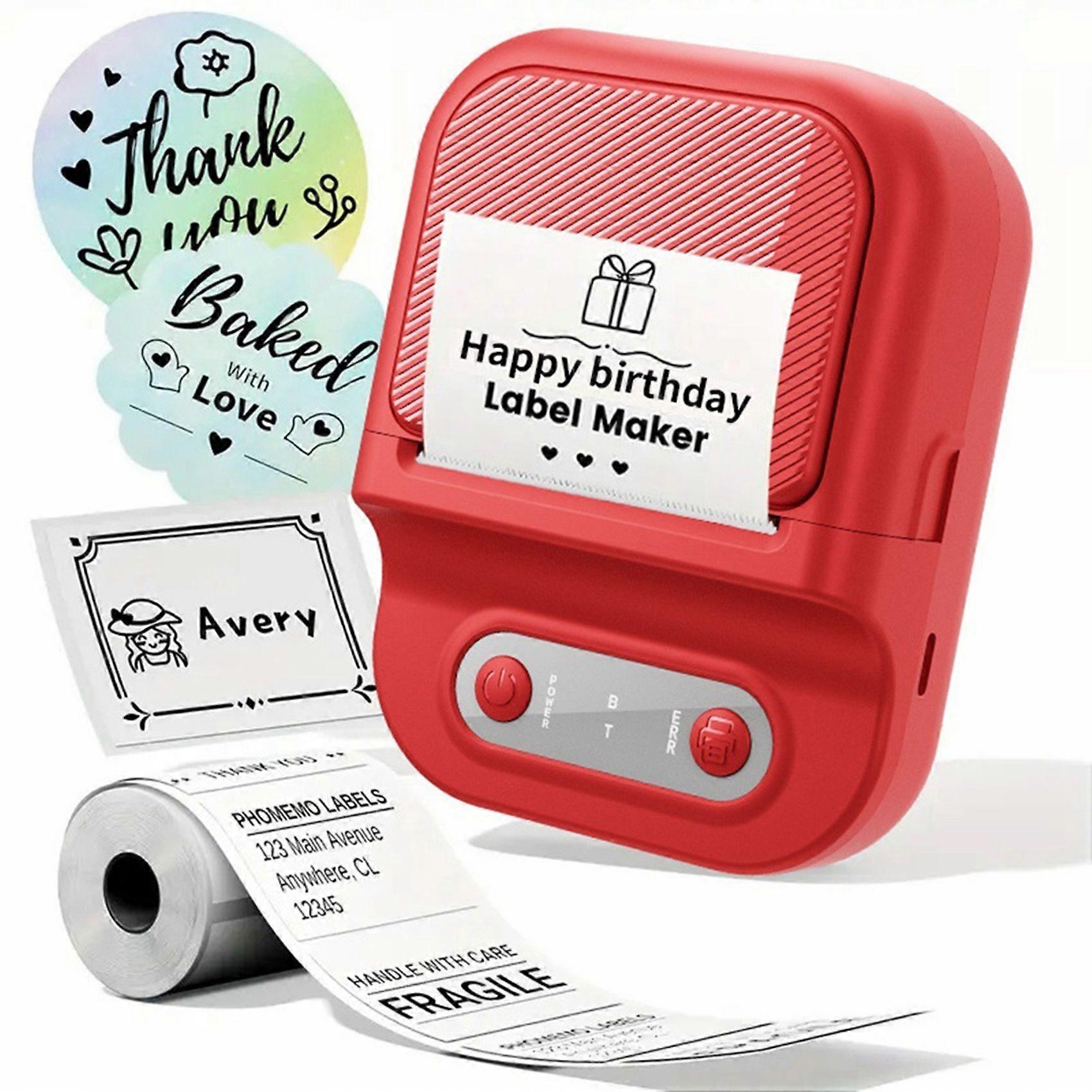 Wireless Mini Portable Printer Label Printer Mobile Thermal Adhesive Label Machine Suitable for Storehouse Express Red