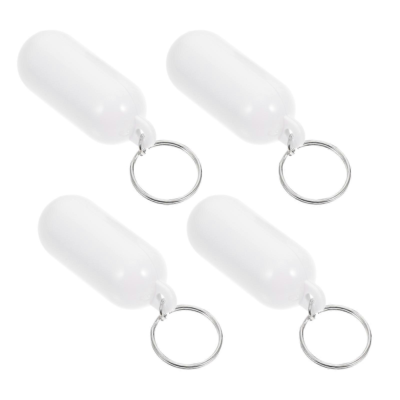 Floating Keychain Key Pendants for Decor Use ABS Material 4Pcs White