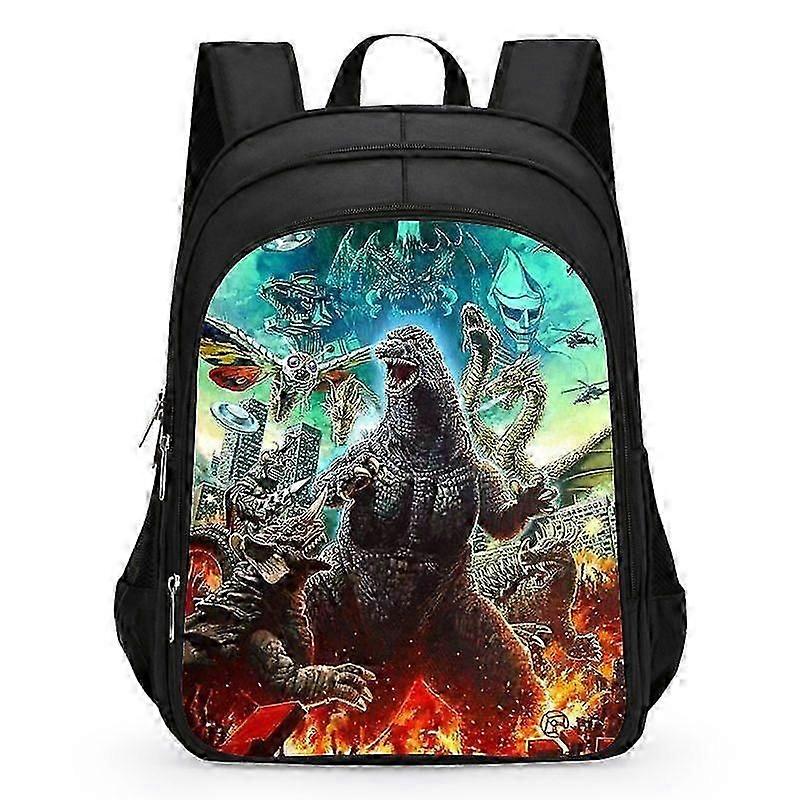 Godzilla Print School Bag Kids Waterproof Backpack