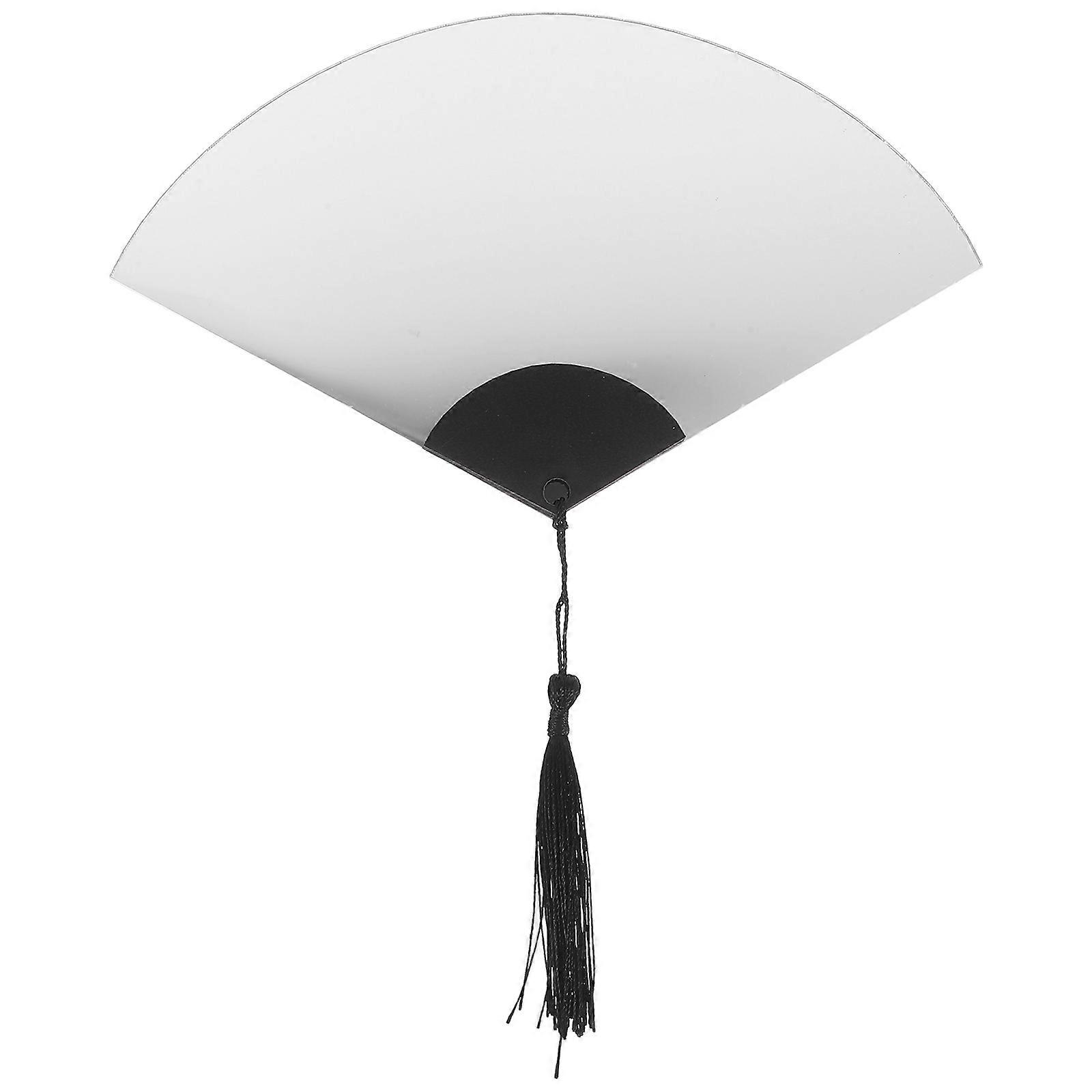 Fan Shaped Mirror Wall Decor for Wall Decoration Silver Acrylic Material