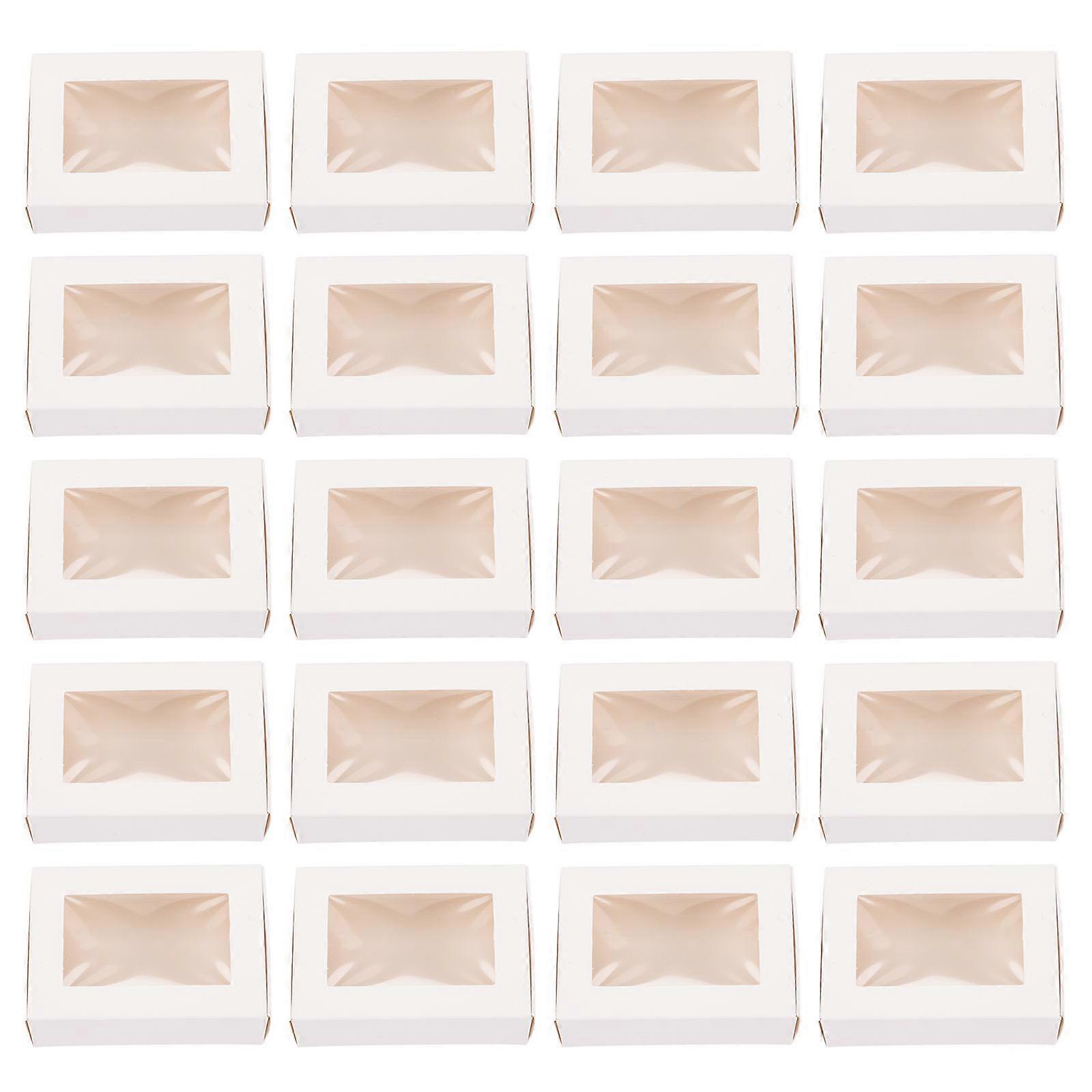 Small Paper Boxes Kraft Soap Packaging Boxes for Storage 30Pcs with Window