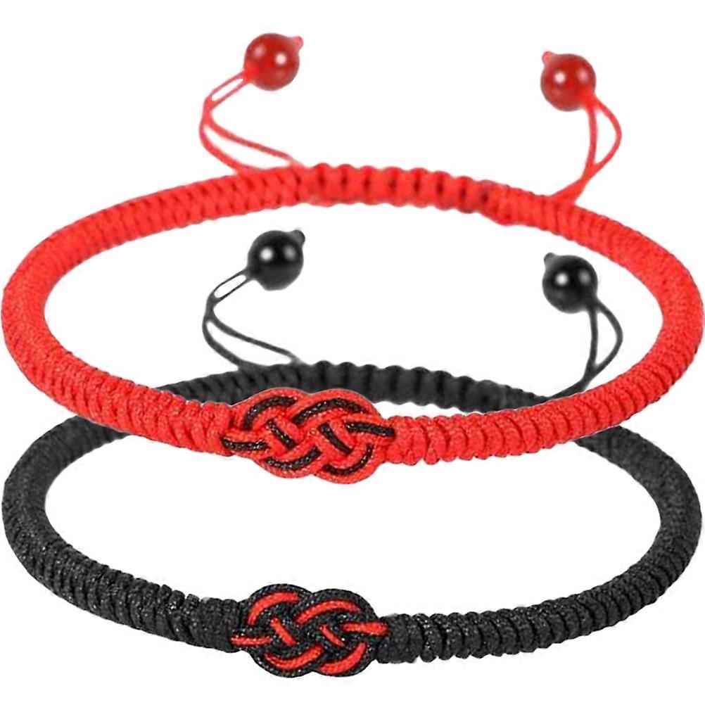 Handmade Couple Bracelet for Decor with String Material 2Pcs Set