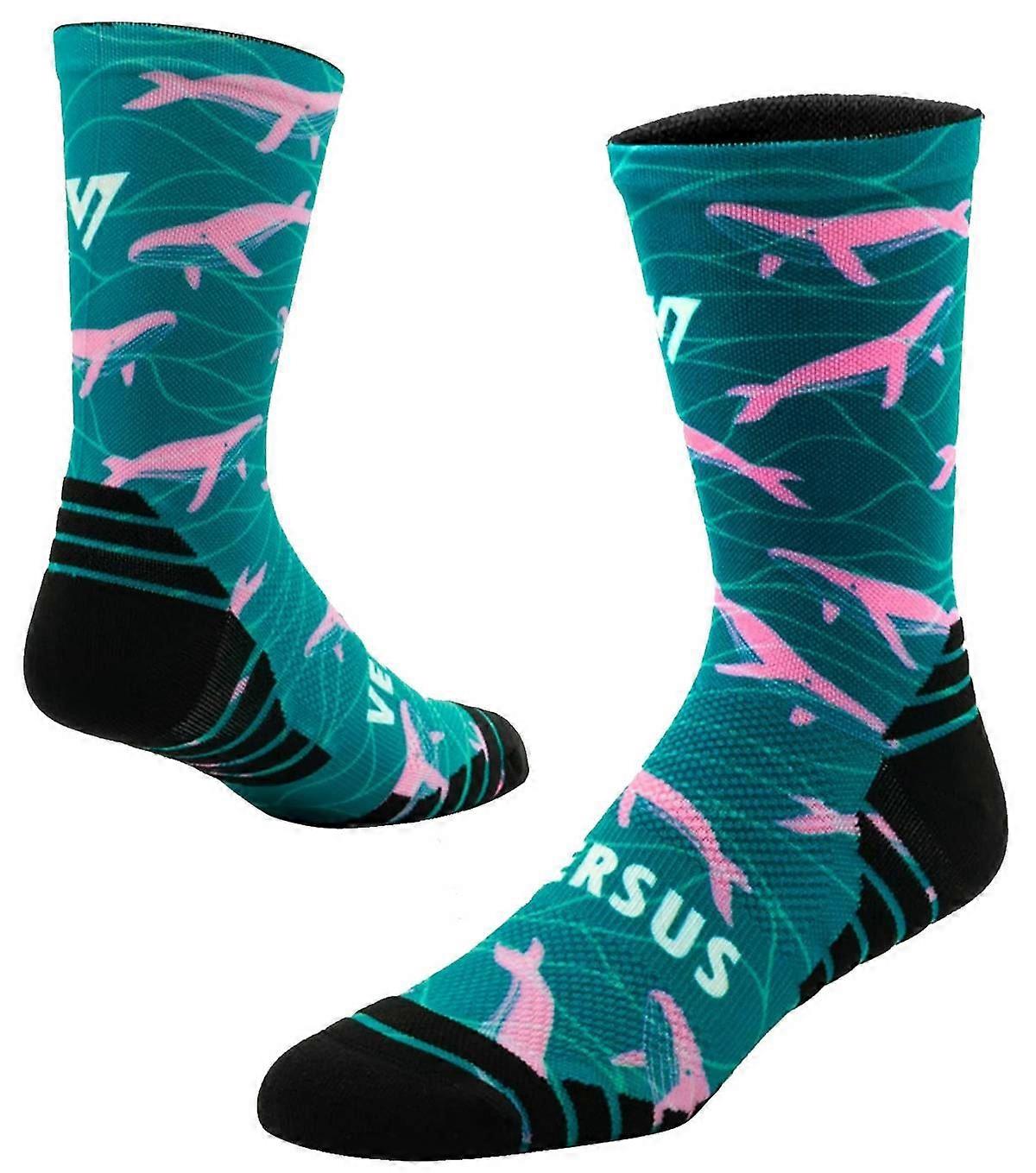 Versus Whale Active Crew Socks - Black/Blue/Pink