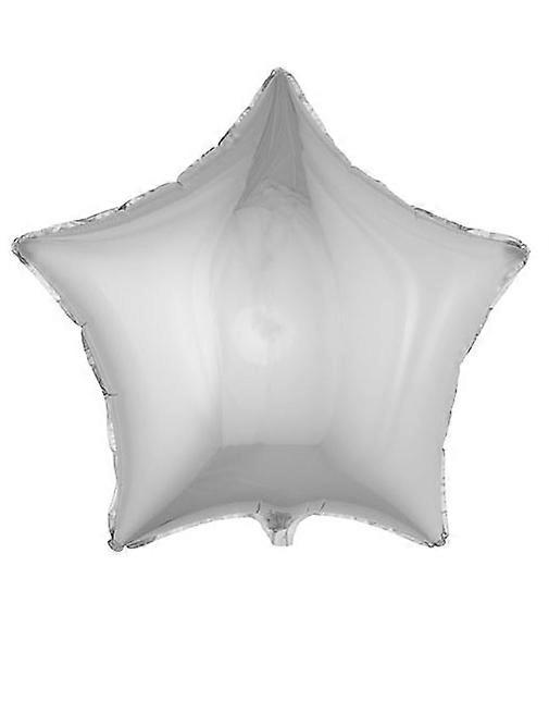 Silver star foil balloon 68 cm