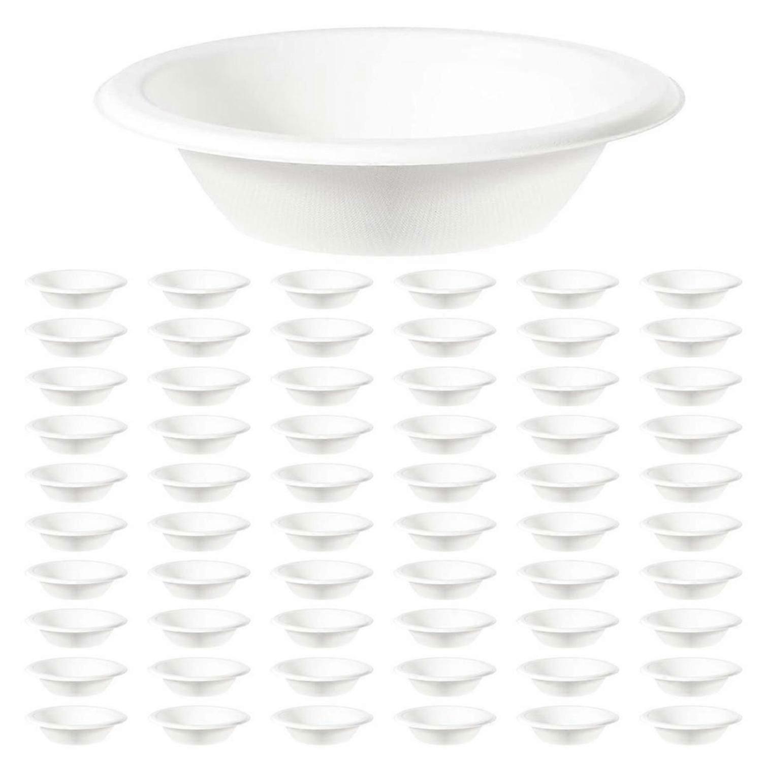 Engångsskålar 50-pack, sockerrörsskålar komposterbara soppskålar