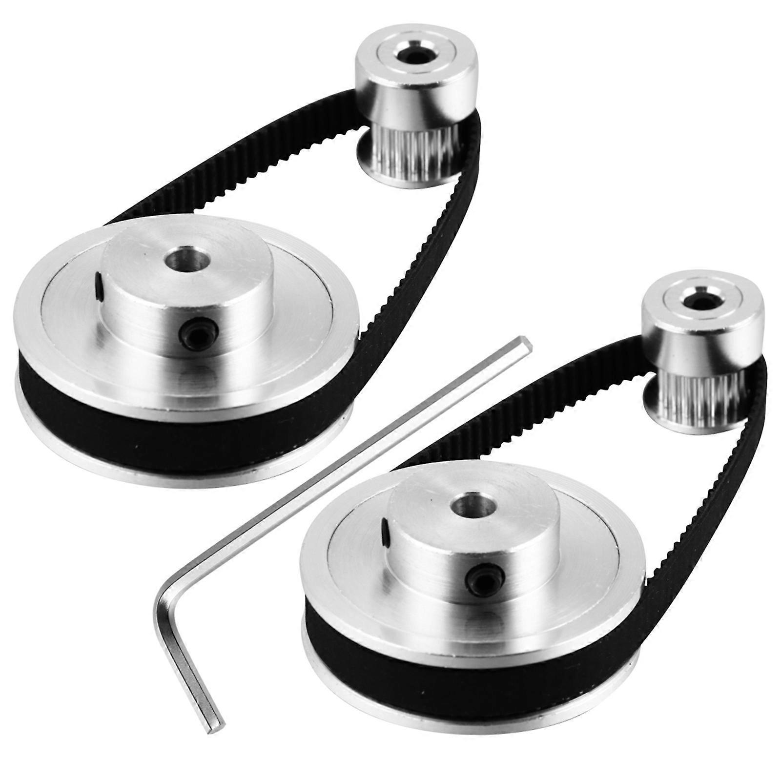 Synchronous Wheel Stepper Motor Pulley Set for Printer 3Sets Durable Silver