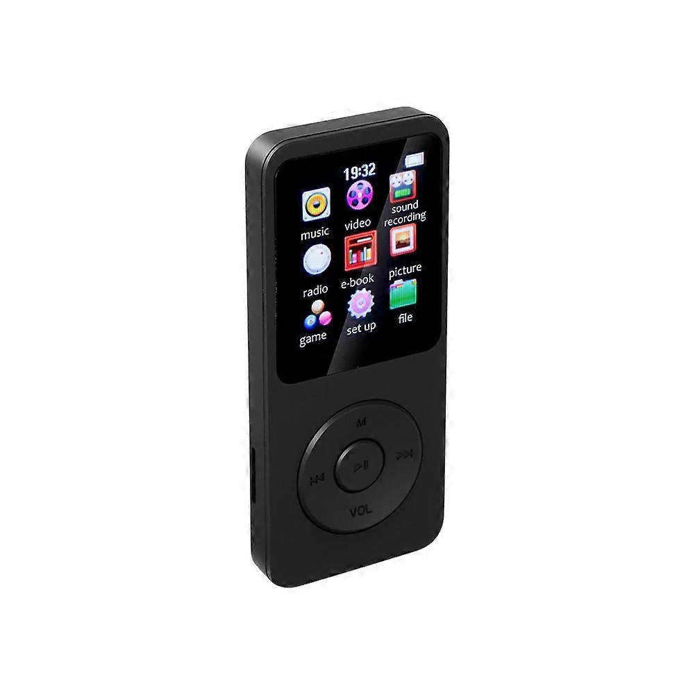 MP3/MP4 player, 1.8-inch color screen, with e-book/FM radio/recording function, black.
