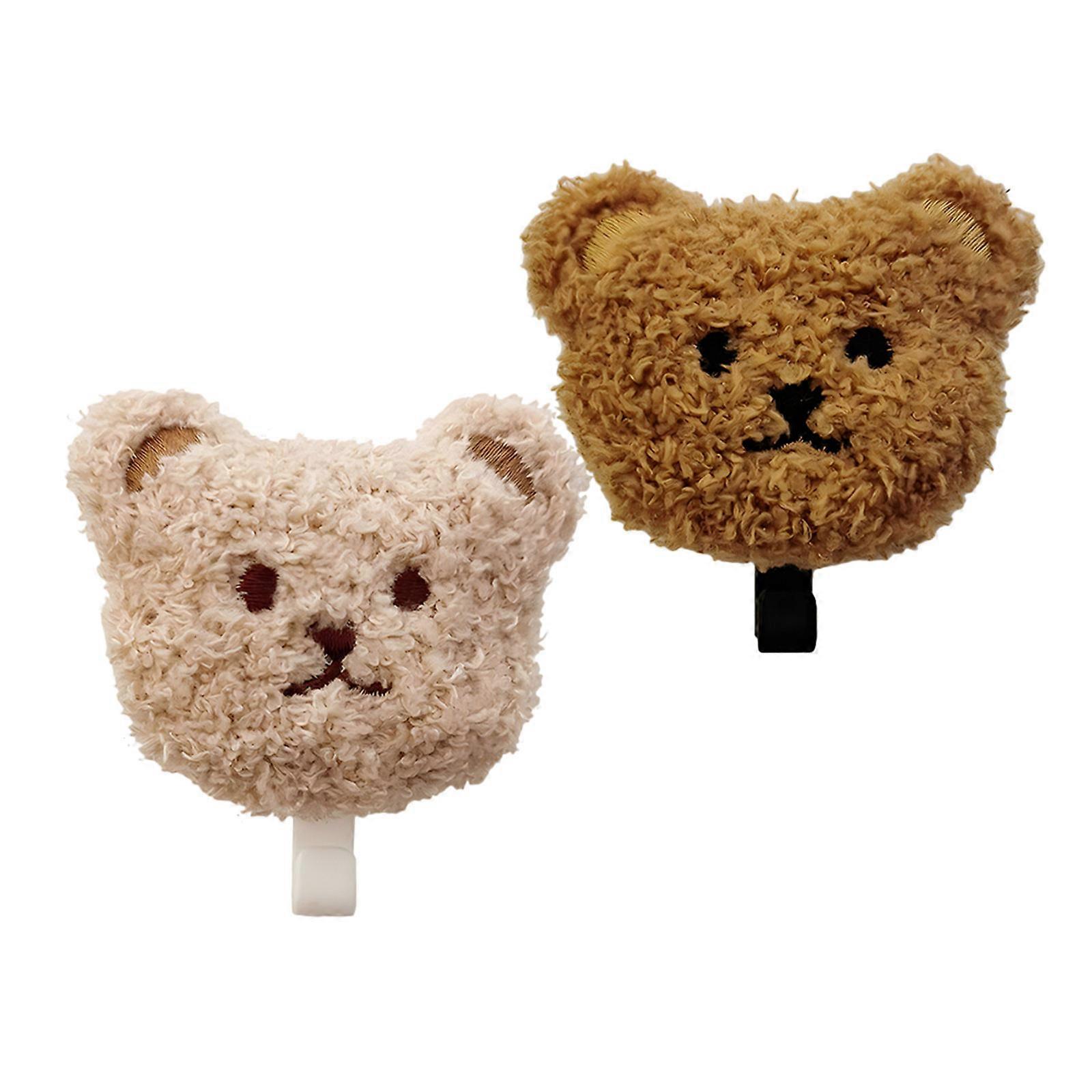 2pcs Plush Bear Hooks Sticky Hooks Bathroom Hooks Kitchen Wall Hooks Key Hooks