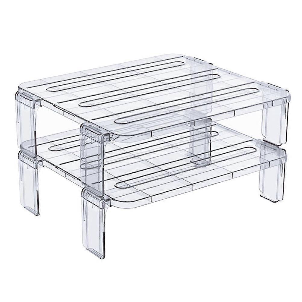 2pcs Refrigerator Organizer Shelf Fridge Stackable Storage Rack Kitchen Storage Rack