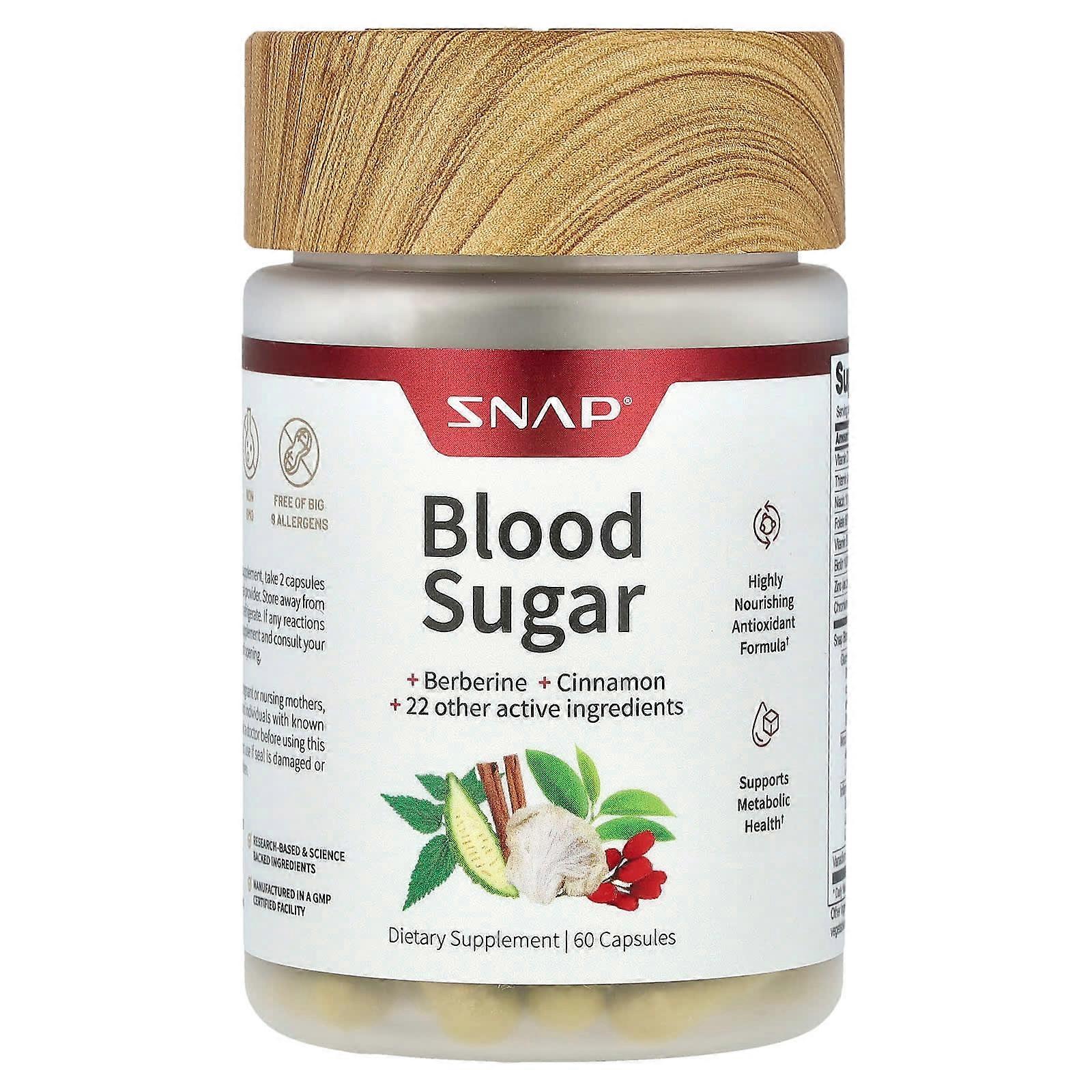 Snap Supplements, Blood Sugar, 60 Capsules