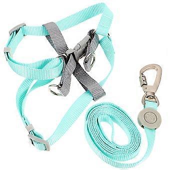 Ring Dog Harness and Leash Set for Dog Adjustable 1Set Green