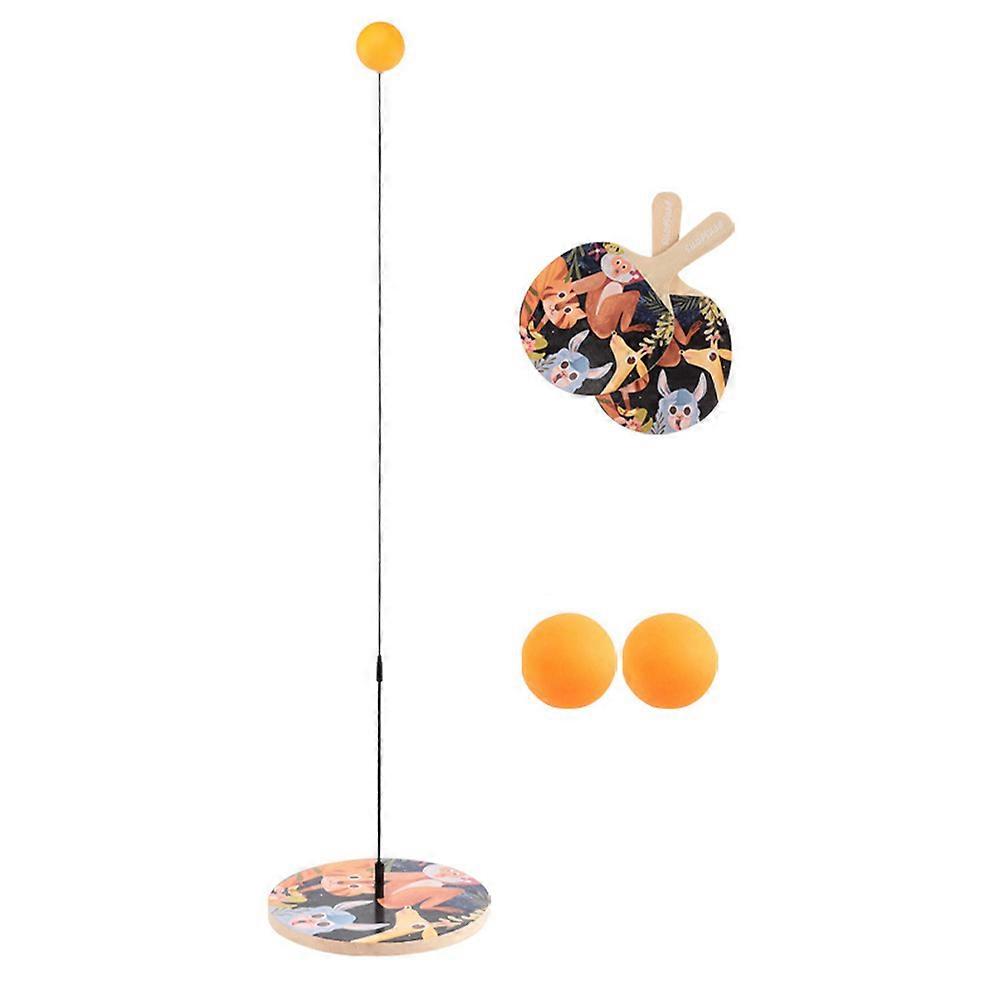 Early Educational Plaything Wooden Table Tennis Trainer 2Sets Kit