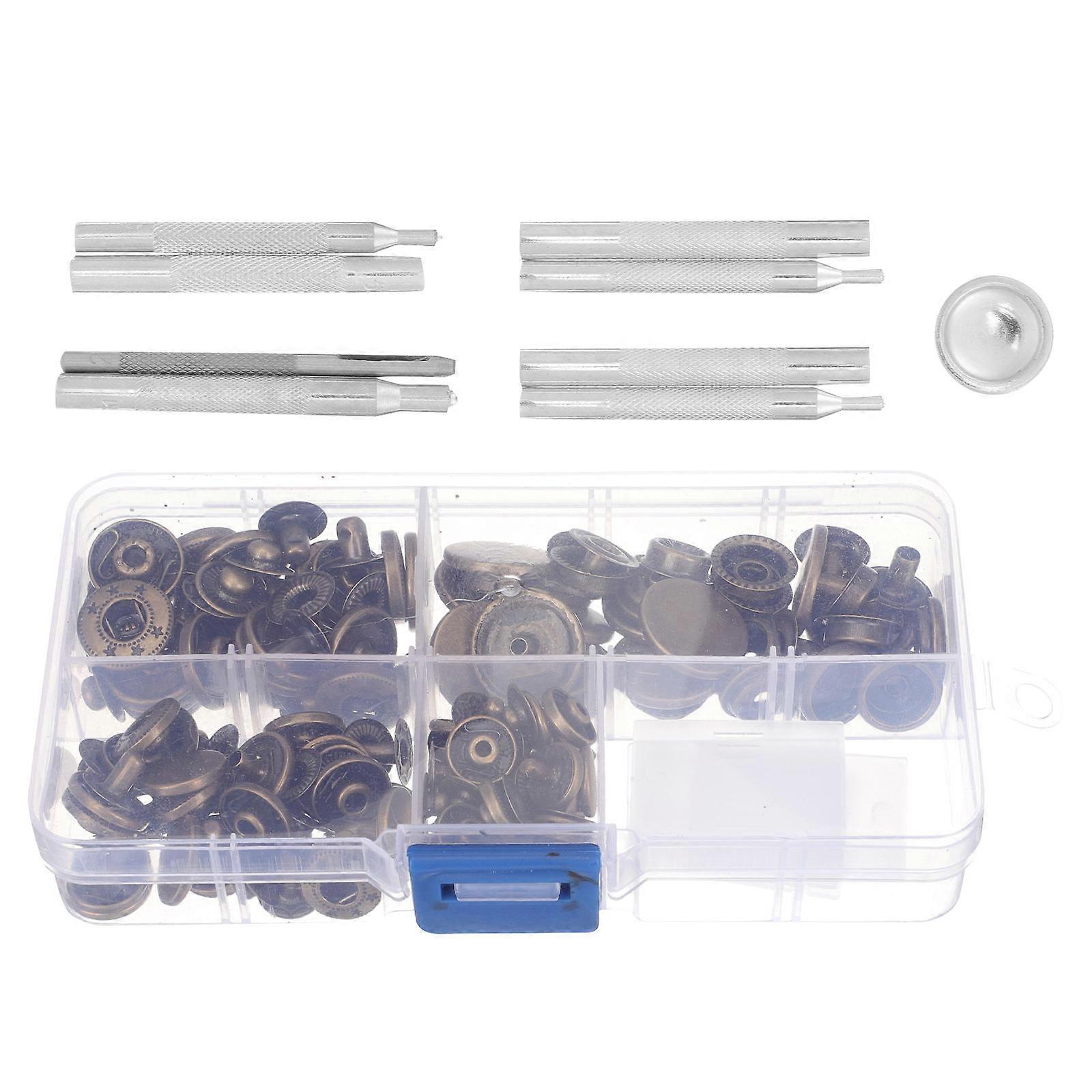 Copper Buckle Installation Tool Kit for Snap Fasteners DIY 40Sets