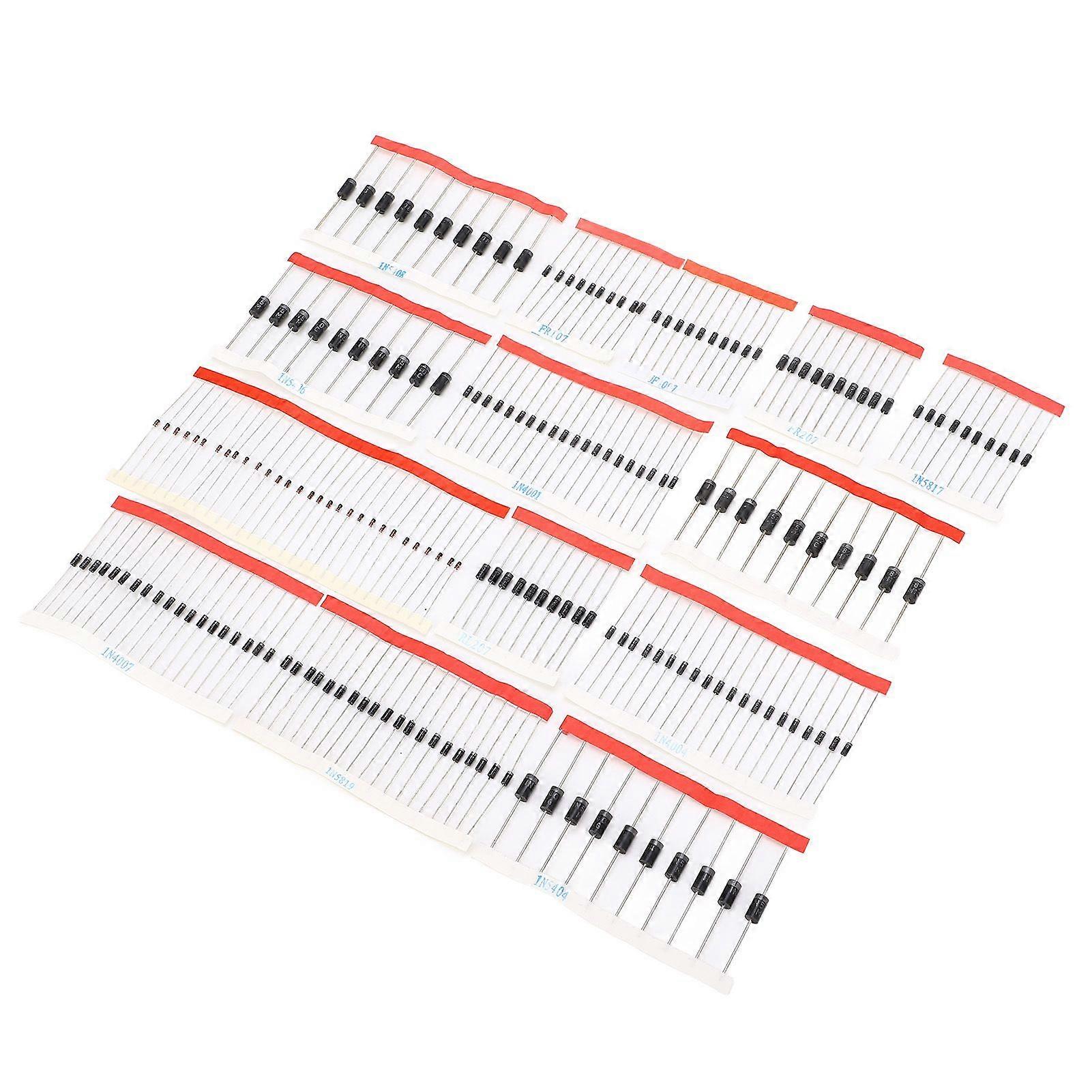 200PCS Rectifier Diode Assorted Kit Semiconductor Low Noise High Stable Rectifier Diode for Electrical SH