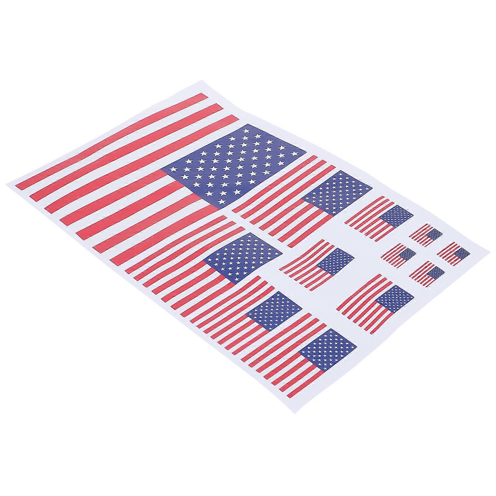 American Flag Sticker Set for Decor with Assorted Colors and Durable Material