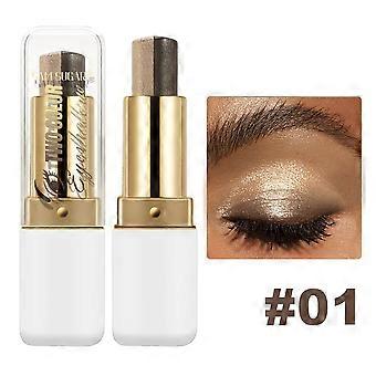 Dual Color Gradient Eyeshadow Stick, Long-Lasting Non-Smudging Pearlescent Metallic Eye Shadow, Multi-Purpose Highlighter Contour Makeup Pen