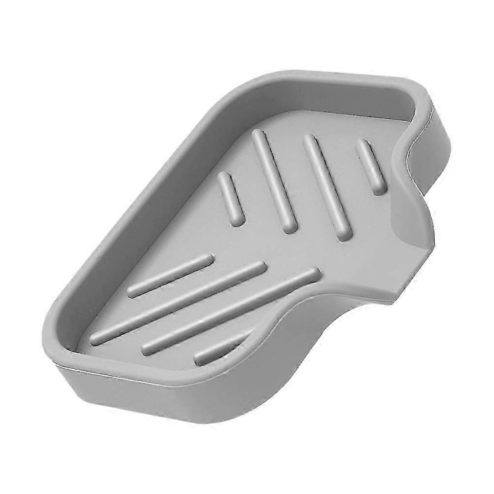 Creative Soap Box Silicone Soap Container for Storage Use 2Pcs Grey