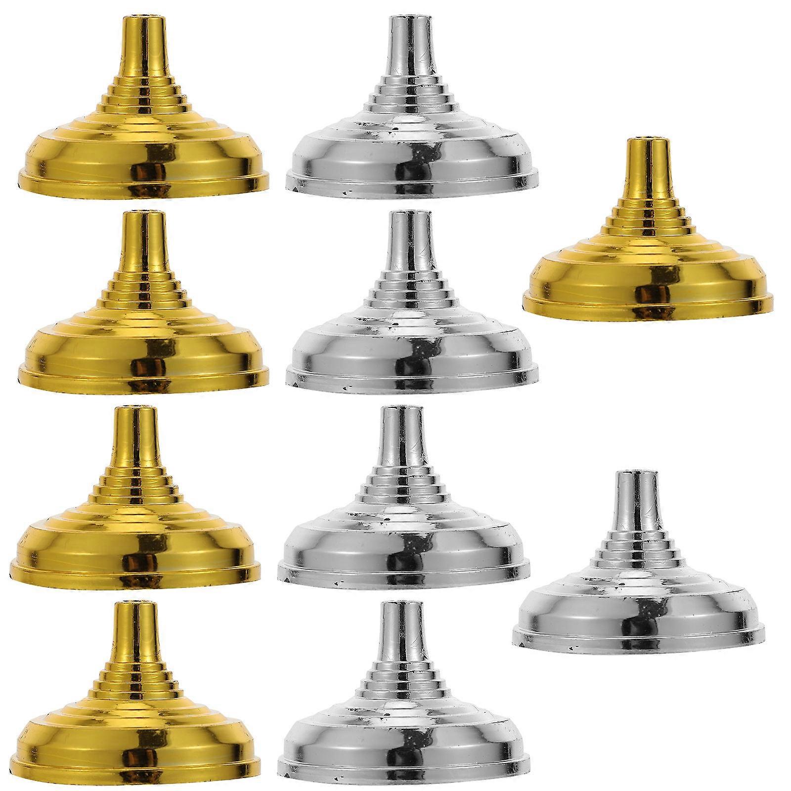 10pcs Round Flag Brackets Desktop Flag Pole Holders for Negotiation (Assorted Color)