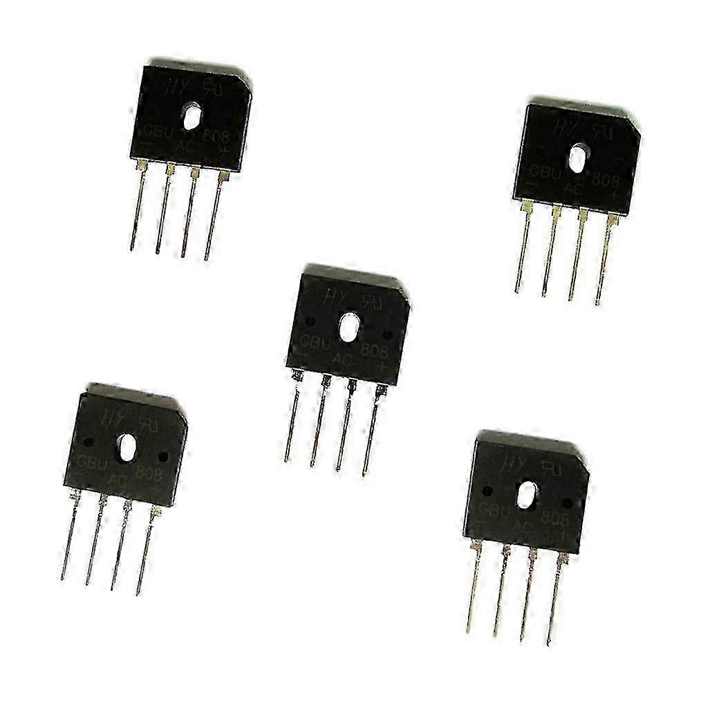 5 Piece GBU808 Bridge Rectifier Diode 8A 800V Single Phase 4 Pin Flat Bridge