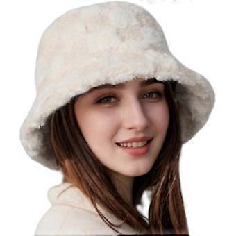 Cappelli invernali caldi e morbidi in pelliccia sintetica per uomo e donna, cappello a secchiello a quadri soffice, cappello a secchiello scozzese patchwork soffice