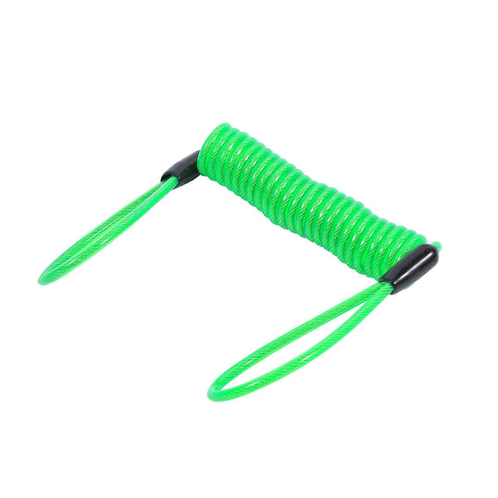 Motorcycle Bike Alarm Disc Lock Antitheft Security Spring Reminder Coil Cable Green