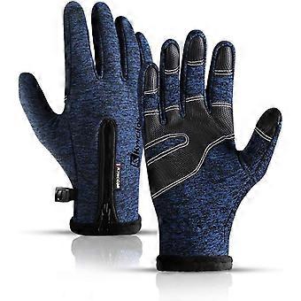 Luva de bicicleta à prova d'água e à prova d'água com a função de tela de toque esportiva (Royal blue XL)