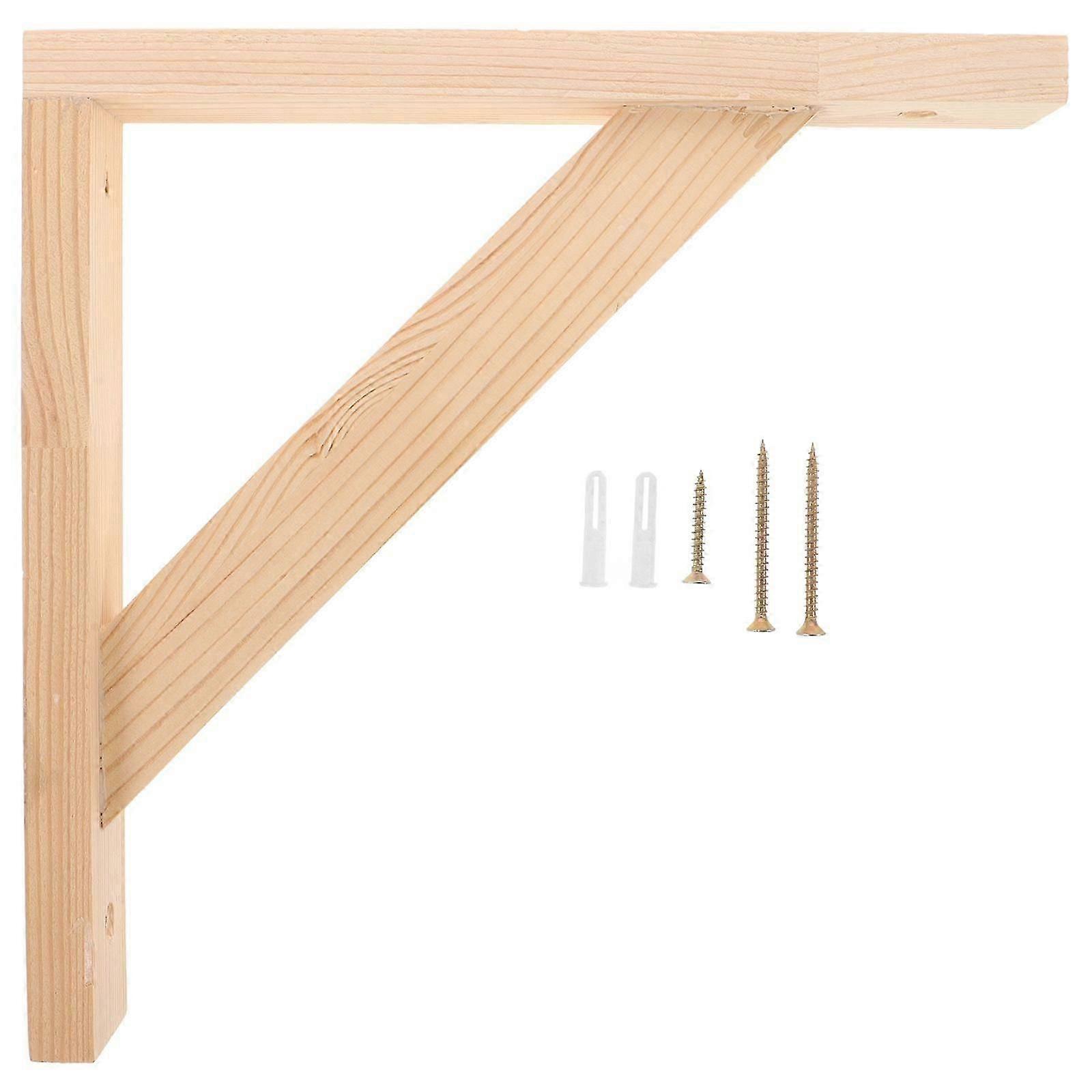 Wooden Shelf Brackets, Triangular Decorative Support Bracket for Shelves, 4 Pack, Beige
