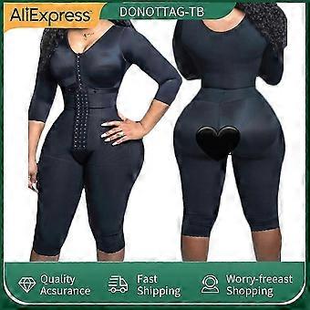 Ganzkörper-Stützarm-Kompression Schrumpfen Sie Ihre Taille mit eingebautem Korsett Minceur Slimming Sheath Woman Flat Belly Fajas Shapern