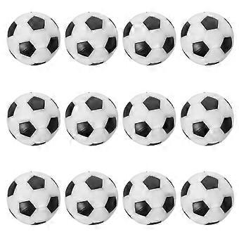 12 Pcs 3.1CM Classic Mini Football Toy Table Soccer Footballs Replacement Balls Tabletop Resin Soccer Game Ball Accessory (Black)