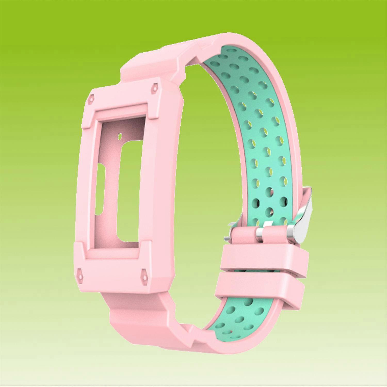 For Fitbit Charge 6 / 5 / 4 / 3 Silicone with Case Protective Arm Band Watch M6
