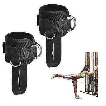Pair Ankle Strap Compatible withCable Machine Attachments Adjustable Indoor Gym Ankle Cuff with 4 D Ring Compatible withKickbacks Glute Workouts Leg E