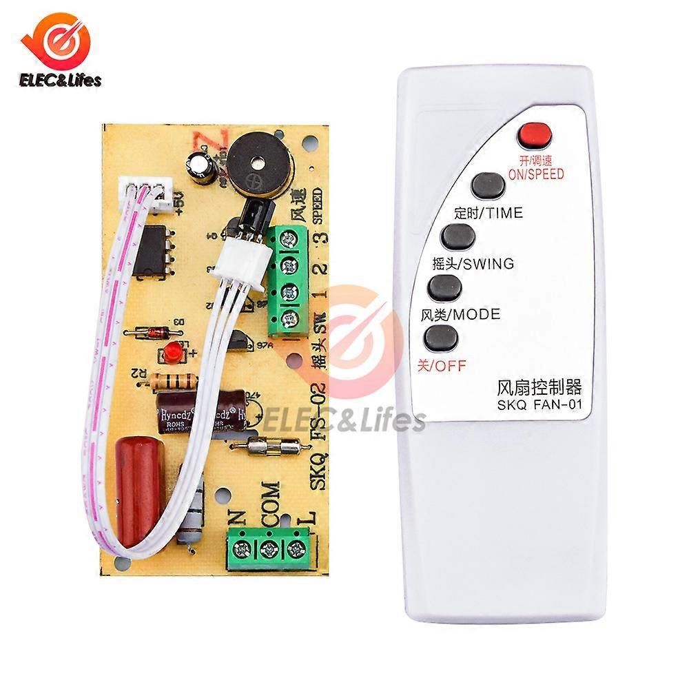 Universal Fan Remote Control Kit, 110-240V, IR, 3-Speed, Easy Install, Timer