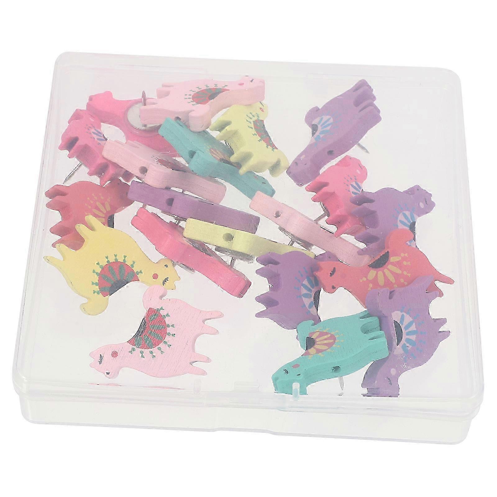 Cute Thumb Tacks Cartoon Pattern 20Pcs Design Compatible with Decorative Pushpins Wall Map