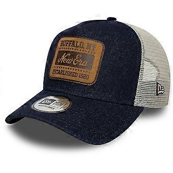 New Era A-Frame Mesh Trucker Cap - DENIM Brand Patch navy